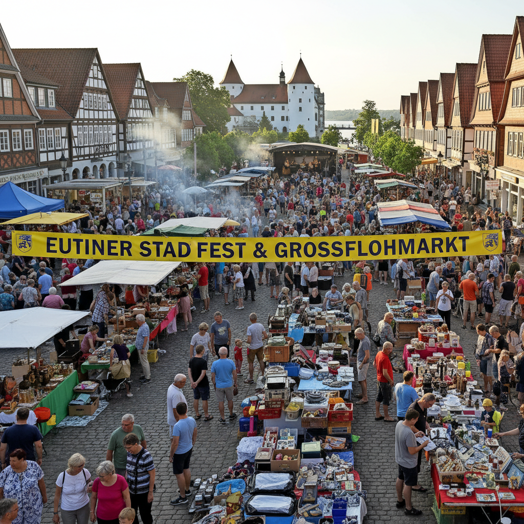 Firefly_Eutiner Stadtfest mit Großflohmarkt erstelle hierzu ein Foto im JPG Format 362492