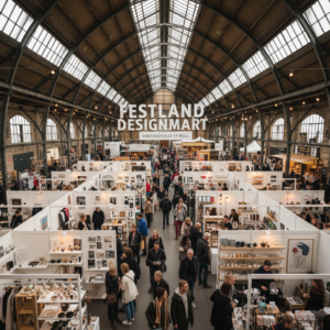 Firefly_GeminiFlash_🎨 Festland Designmarkt Hamburg in der Rindermarkthalle St Pauli erstelle ein Foto 1313