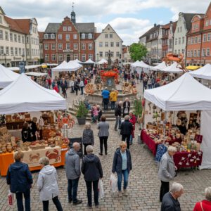 Firefly_🦀 Kunsthandwerkermarkt im Rahmen der Husumer Krabbentage auf dem Husumer Marktplatz 362492