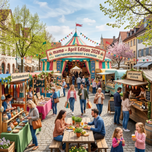 Firefly_GeminiFlash_🎪 mamø April Edition 2026 🎪 Kunsthandwerkermarkt Kulinarik erstelle ein Bild 480338